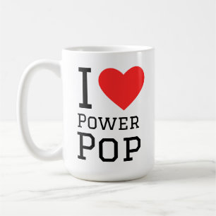 I love power pop square sticker coffee mug