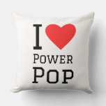 I love power pop square sticker throw pillow