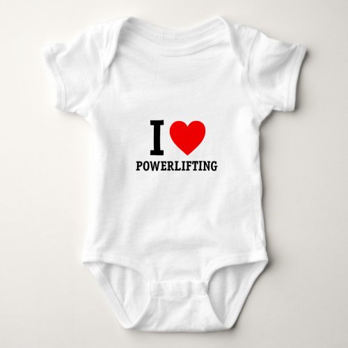 I Love Powerlifting Baby Bodysuit