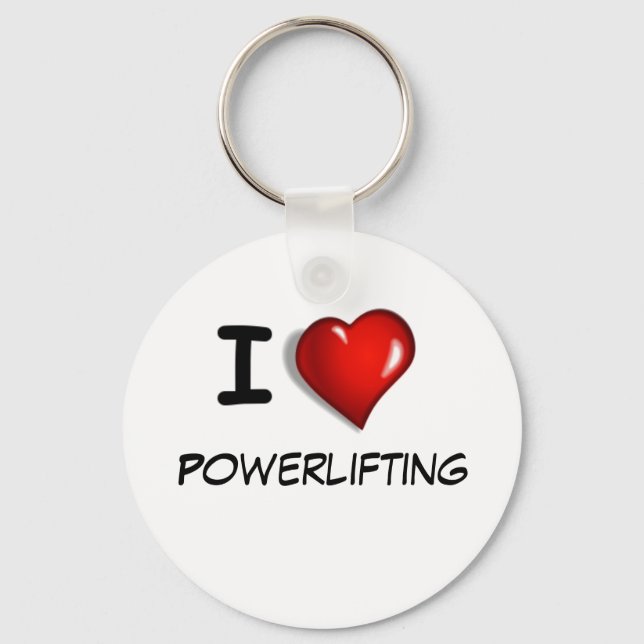 I love Powerlifting Keychain (Front)