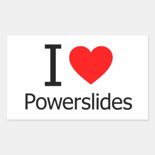 I Love Powerslides Rectangular Sticker
