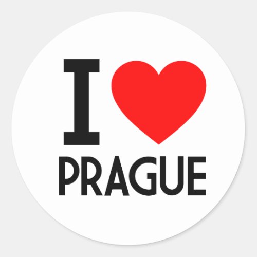 I Love Prague Classic Round Sticker