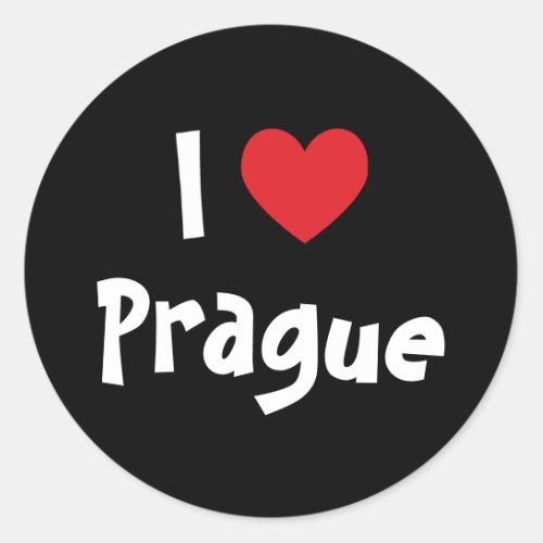 I Love Prague Classic Round Sticker