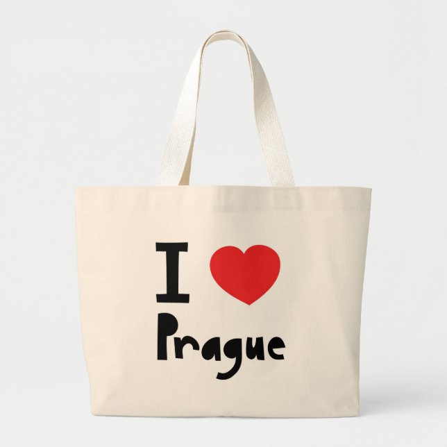 I love Prague Large Tote Bag (Front)
