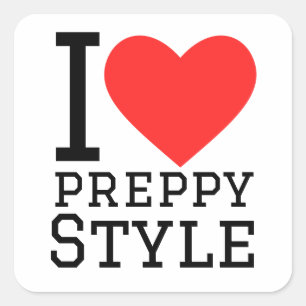 I love preppy style square sticker