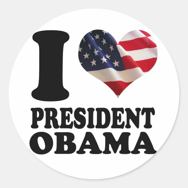 I love President Obama Sticker (Front)