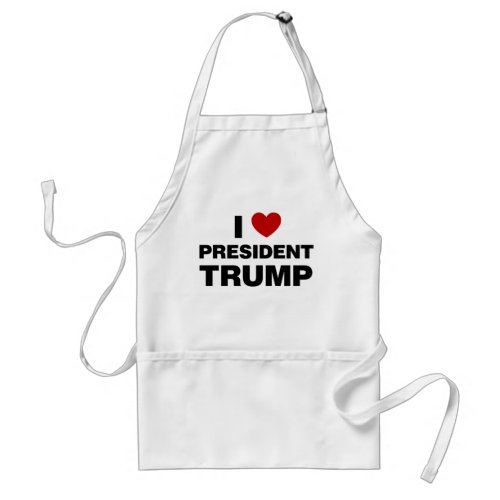 I Love President Trump Heart Adult Apron