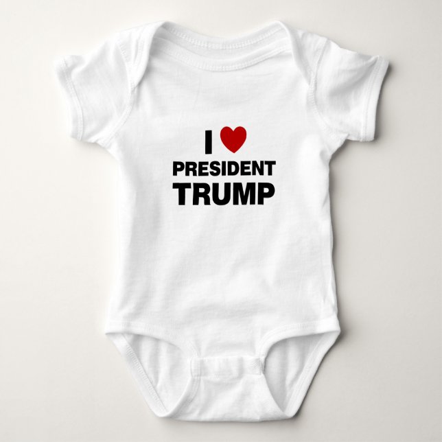I Love President Trump Heart Baby Bodysuit (Front)