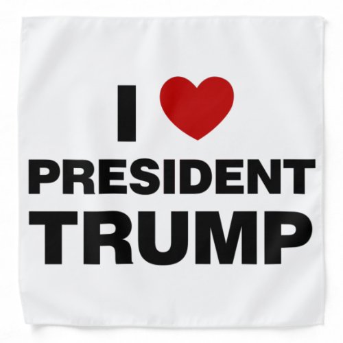I Love President Trump Heart Bandana