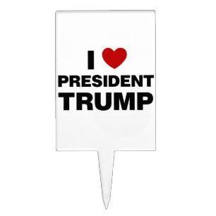 I Love President Trump Heart Cake Topper
