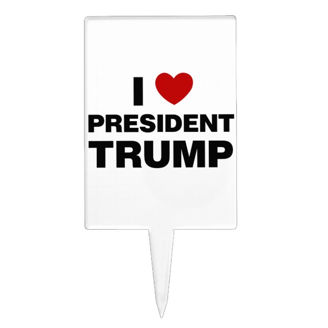 I Love President Trump Heart Cake Topper (Front)