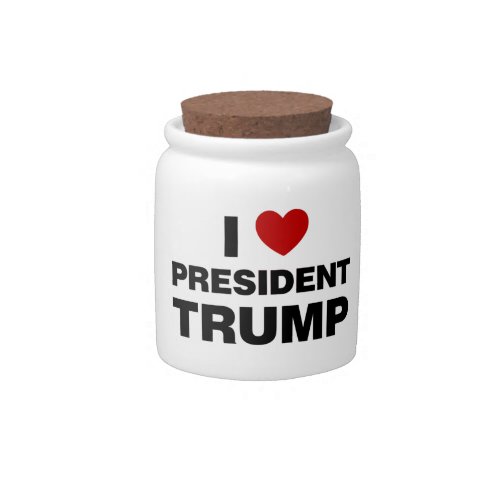 I Love President Trump Heart Candy Jar