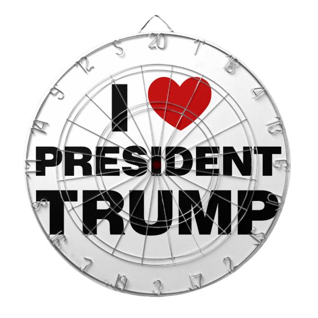 I Love President Trump Heart Dart Board (Front)