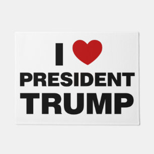 I Love President Trump Heart Doormat