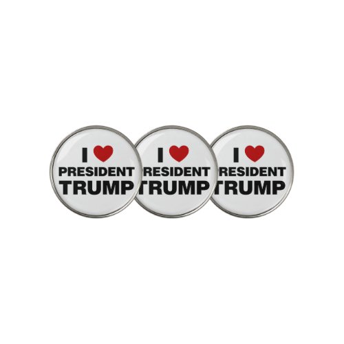 I Love President Trump Heart Golf Ball Marker