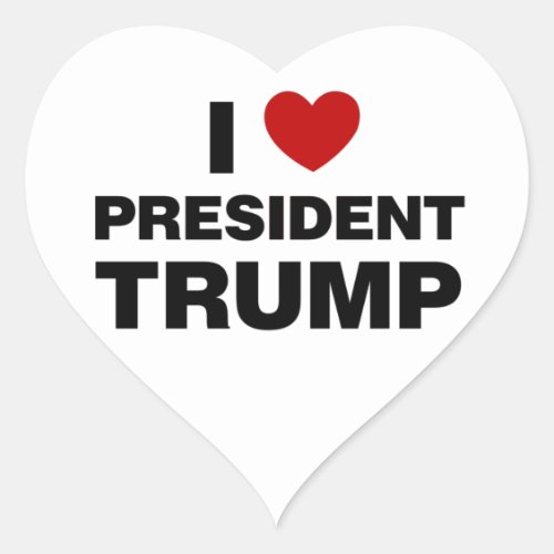 I Love President Trump Heart Heart Sticker