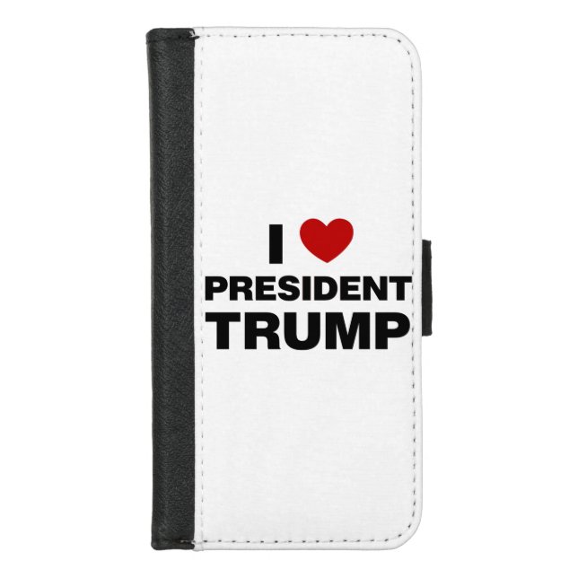I Love President Trump Heart iPhone Wallet Case (Front)