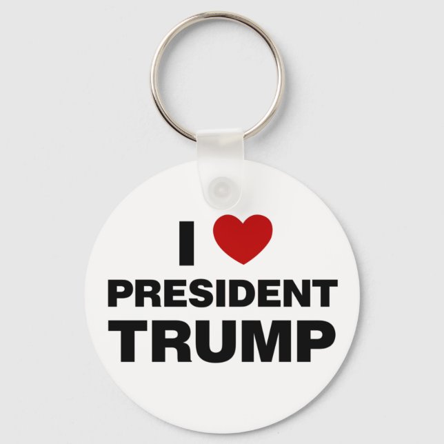 I Love President Trump Heart Keychain (Front)