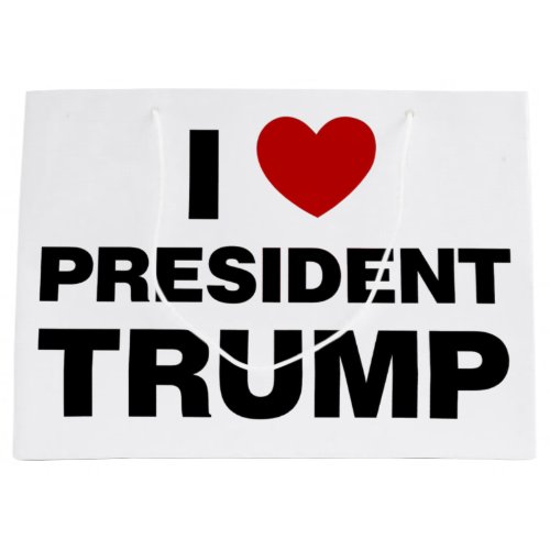 I Love President Trump Heart Large Gift Bag