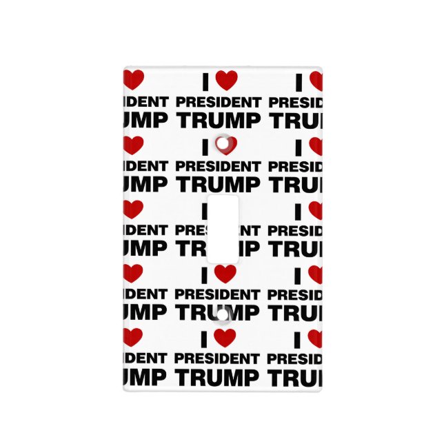 I Love President Trump Heart Light Switch Cover (Front)