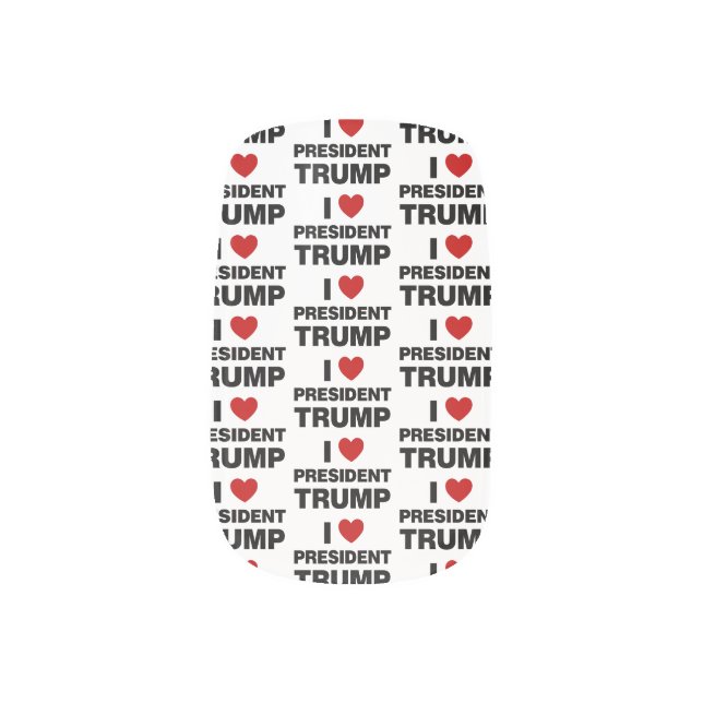 I Love President Trump Heart Minx Nail Art (Left Thumb)
