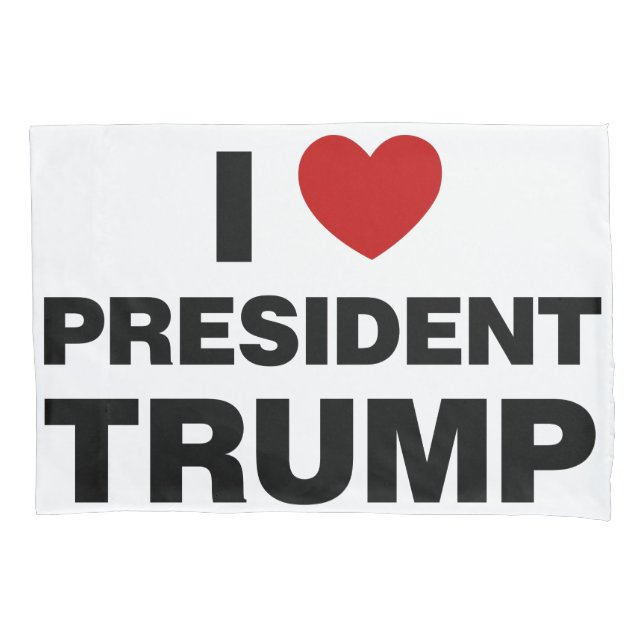 I Love President Trump Heart Pillow Case (Front-Left)