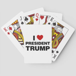 I Love President Trump Heart Poker Cards