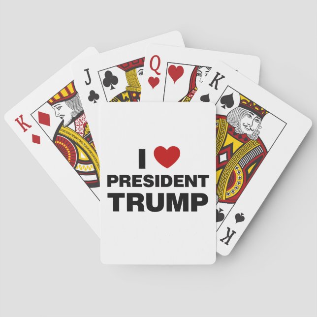 I Love President Trump Heart Poker Cards (Back)