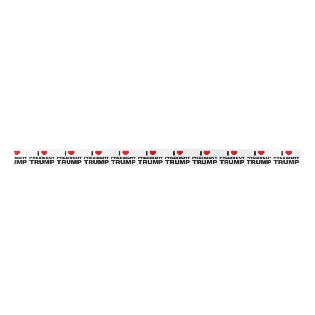 I Love President Trump Heart Satin Ribbon (Front)