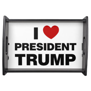 I Love President Trump Heart Serving Tray