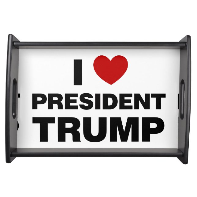 I Love President Trump Heart Serving Tray (Front)