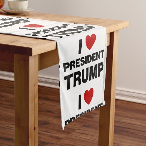 I Love President Trump Heart Short Table Runner