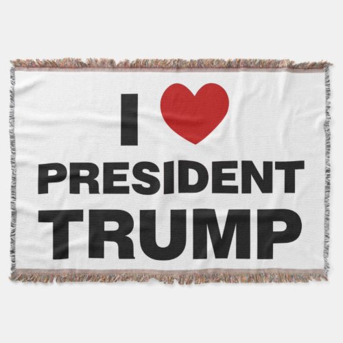 I Love President Trump Heart Throw Blanket