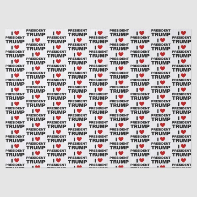 I Love President Trump Heart Tissue Paper (Front)