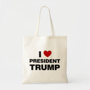 I Love President Trump Heart Tote Bag