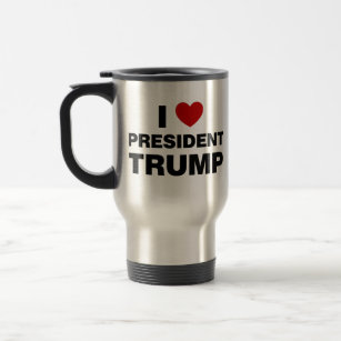I Love President Trump Heart Travel Mug