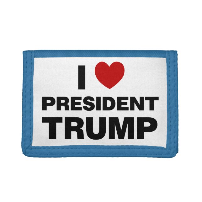 I Love President Trump Heart Trifold Wallet (Front)