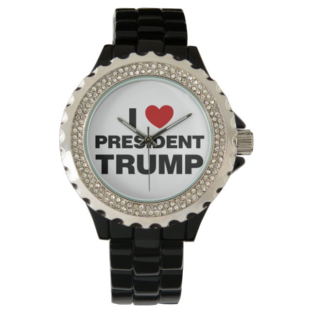 I Love President Trump Heart Watch (Front)
