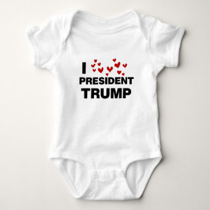 I Love President Trump Hearts Baby Bodysuit