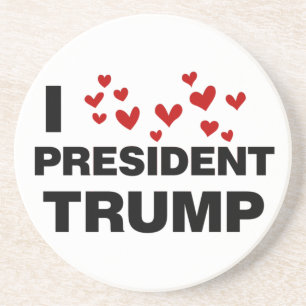 I Love President Trump Hearts Coaster