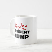 I Love President Trump Hearts Coffee Mug (Front Left)