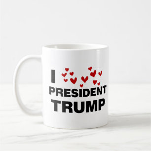 I Love President Trump Hearts Coffee Mug