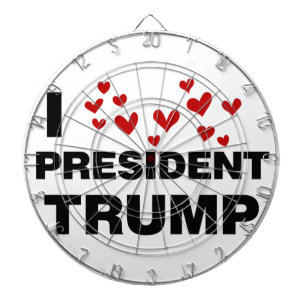 I Love President Trump Hearts Dart Board