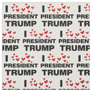 I Love President Trump Hearts Fabric
