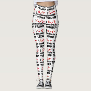 I Love President Trump Hearts Leggings