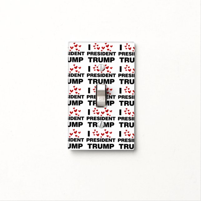 I Love President Trump Hearts Light Switch Cover (In Situ)