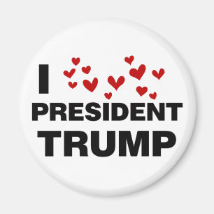 I Love President Trump Hearts Magnet