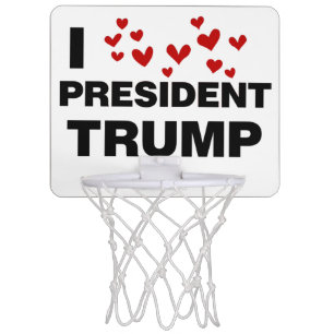 I Love President Trump Hearts Mini Basketball Hoop