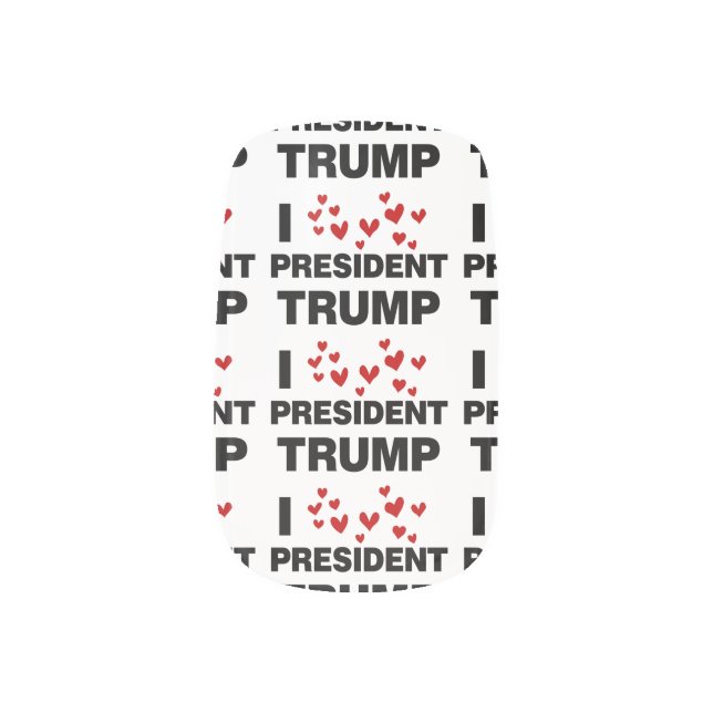 I Love President Trump Hearts Minx Nail Art (Left Thumb)