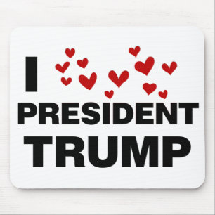 I Love President Trump Hearts Mouse Pad